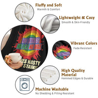 No Wars No Ice No Kings Retro Rainbow Throw Blanket Remove Nasty Orange Stains Protest Political Satire