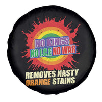 No Wars No Ice No Kings Retro Rainbow Spare Tire Cover Remove Nasty Orange Stains Protest Political Satire