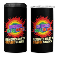 No Wars No Ice No Kings Retro Rainbow 4 in 1 Can Cooler Tumbler Remove Nasty Orange Stains Protest Political Satire