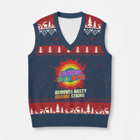 No Wars No Ice No Kings Retro Rainbow V-Neck Knit Sweater Vest Remove Nasty Orange Stains Protest Political Satire