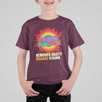 No Wars No Ice No Kings Retro Rainbow T Shirt For Kid Remove Nasty Orange Stains Protest Political Satire