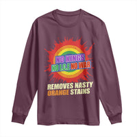 No Wars No Ice No Kings Retro Rainbow Long Sleeve Shirt Remove Nasty Orange Stains Protest Political Satire