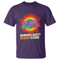 No Wars No Ice No Kings Retro Rainbow T Shirt Remove Nasty Orange Stains Protest Political Satire