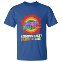 No Wars No Ice No Kings Retro Rainbow T Shirt Remove Nasty Orange Stains Protest Political Satire