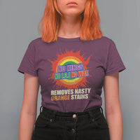 No Wars No Ice No Kings Retro Rainbow T Shirt For Women Remove Nasty Orange Stains Protest Political Satire