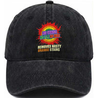 No Wars No Ice No Kings Retro Rainbow Washed Cotton Baseball Cap Remove Nasty Orange Stains Protest Political Satire
