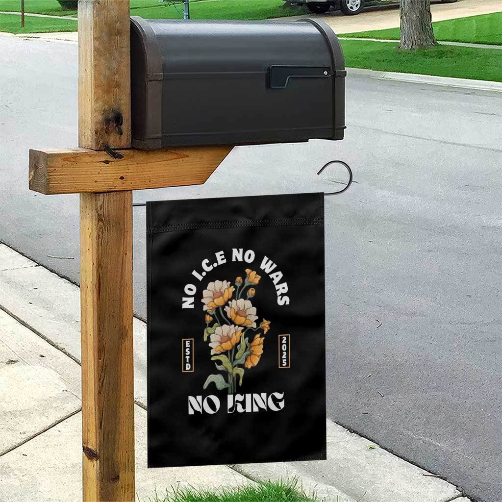 No Wars No ICE No Kings Floral Vintage Garden Flag Retro Flower Peaceful Protest Statement