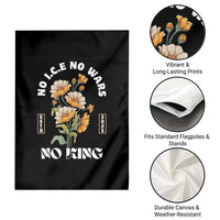 No Wars No ICE No Kings Floral Vintage Garden Flag Retro Flower Peaceful Protest Statement
