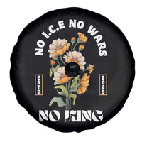 No Wars No ICE No Kings Floral Vintage Spare Tire Cover Retro Flower Peaceful Protest Statement