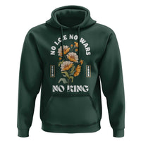 No Wars No ICE No Kings Floral Vintage Hoodie Retro Flower Peaceful Protest Statement
