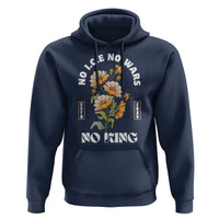 No Wars No ICE No Kings Floral Vintage Hoodie Retro Flower Peaceful Protest Statement