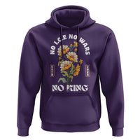 No Wars No ICE No Kings Floral Vintage Hoodie Retro Flower Peaceful Protest Statement