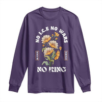 No Wars No ICE No Kings Floral Vintage Long Sleeve Shirt Retro Flower Peaceful Protest Statement