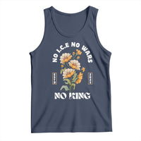 No Wars No ICE No Kings Floral Vintage Tank Top Retro Flower Peaceful Protest Statement