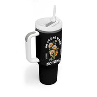 No Wars No ICE No Kings Floral Vintage Tumbler With Handle Retro Flower Peaceful Protest Statement