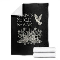No Wars No Ice No Kings Botanical Dove Throw Blanket Peace Symbol Anti War Human Rights Protest