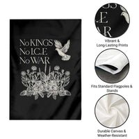 No Wars No Ice No Kings Botanical Dove Garden Flag Peace Symbol Anti War Human Rights Protest