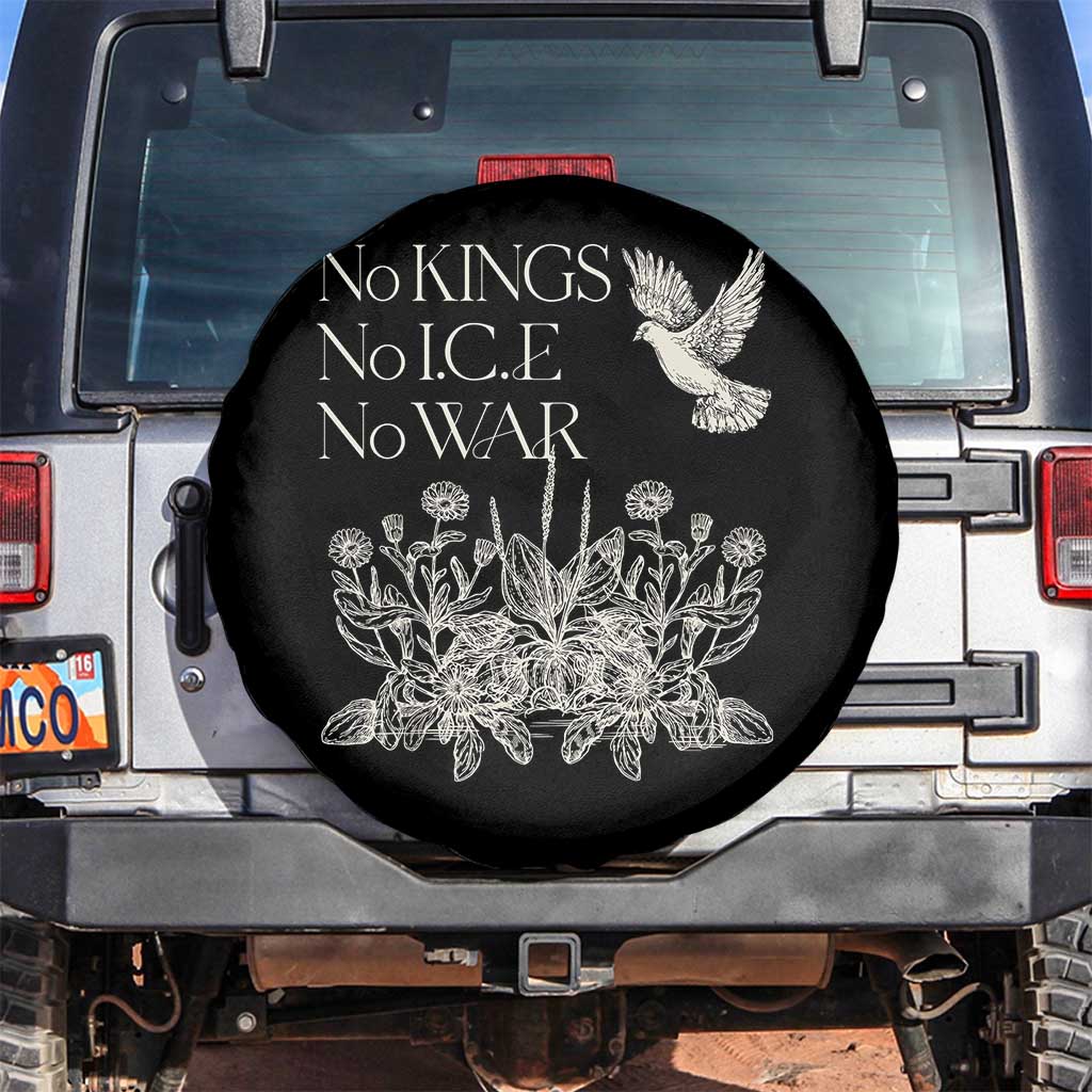 No Wars No Ice No Kings Botanical Dove Spare Tire Cover Peace Symbol Anti War Human Rights Protest