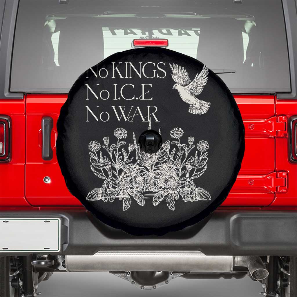 No Wars No Ice No Kings Botanical Dove Spare Tire Cover Peace Symbol Anti War Human Rights Protest