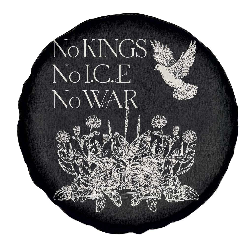 No Wars No Ice No Kings Botanical Dove Spare Tire Cover Peace Symbol Anti War Human Rights Protest