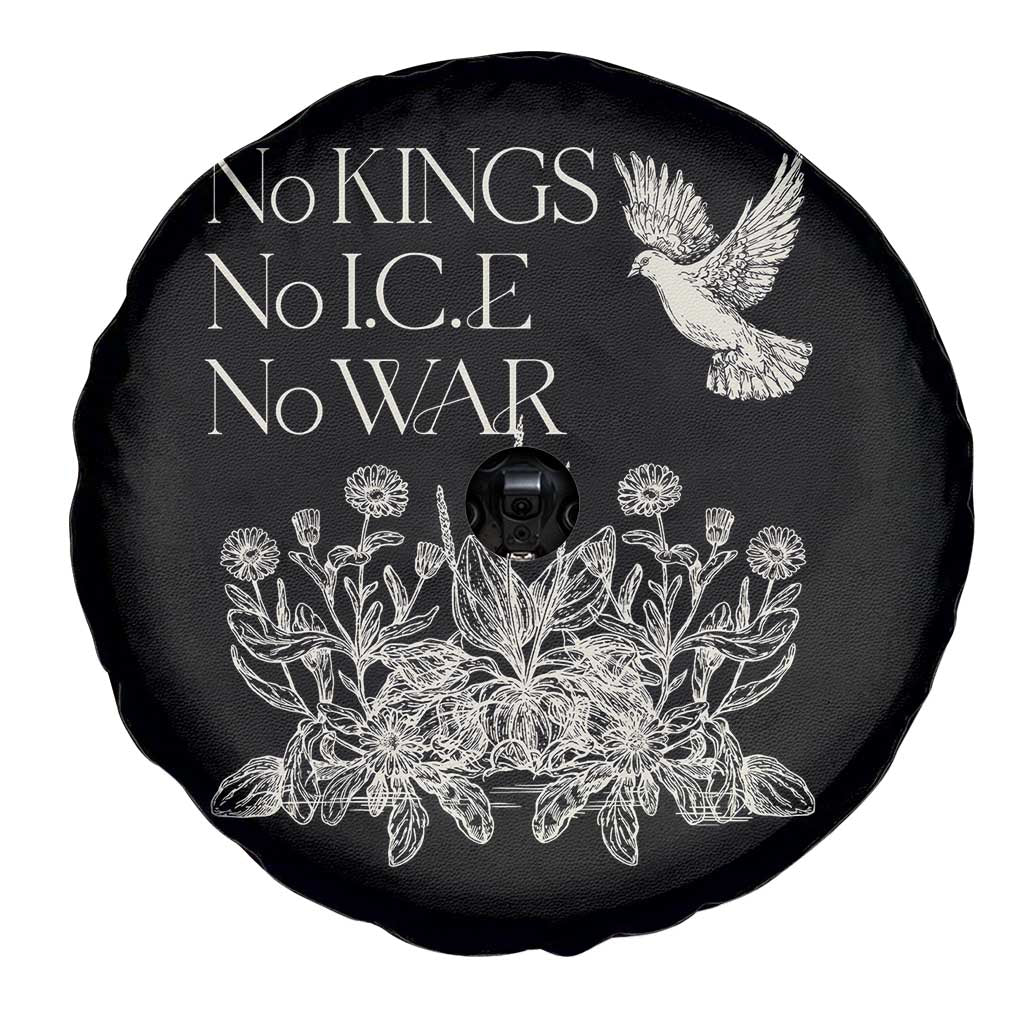No Wars No Ice No Kings Botanical Dove Spare Tire Cover Peace Symbol Anti War Human Rights Protest