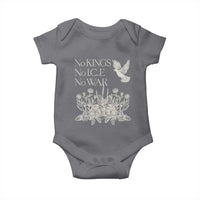 No Wars No Ice No Kings Botanical Dove Baby Onesie Peace Symbol Anti War Human Rights Protest