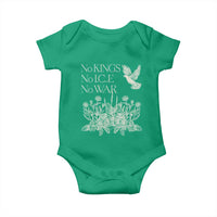 No Wars No Ice No Kings Botanical Dove Baby Onesie Peace Symbol Anti War Human Rights Protest