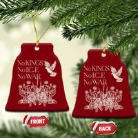 No Wars No Ice No Kings Botanical Dove Ceramic Ornament Peace Symbol Anti War Human Rights Protest