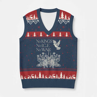 No Wars No Ice No Kings Botanical Dove V-Neck Knit Sweater Vest Peace Symbol Anti War Human Rights Protest