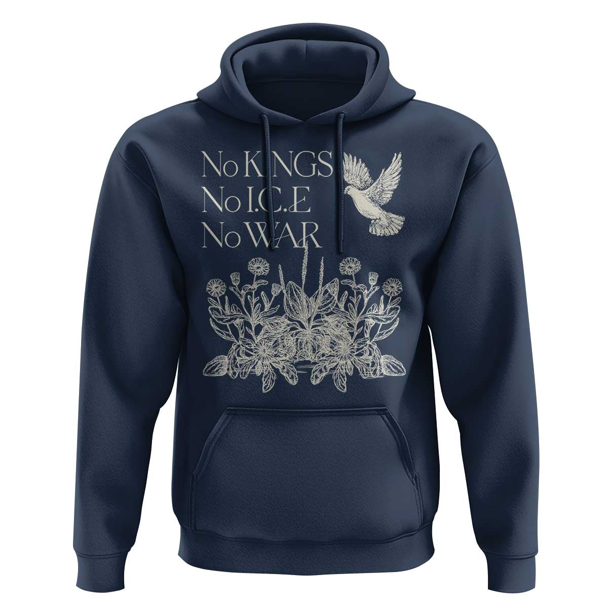 No Wars No Ice No Kings Botanical Dove Hoodie Peace Symbol Anti War Human Rights Protest