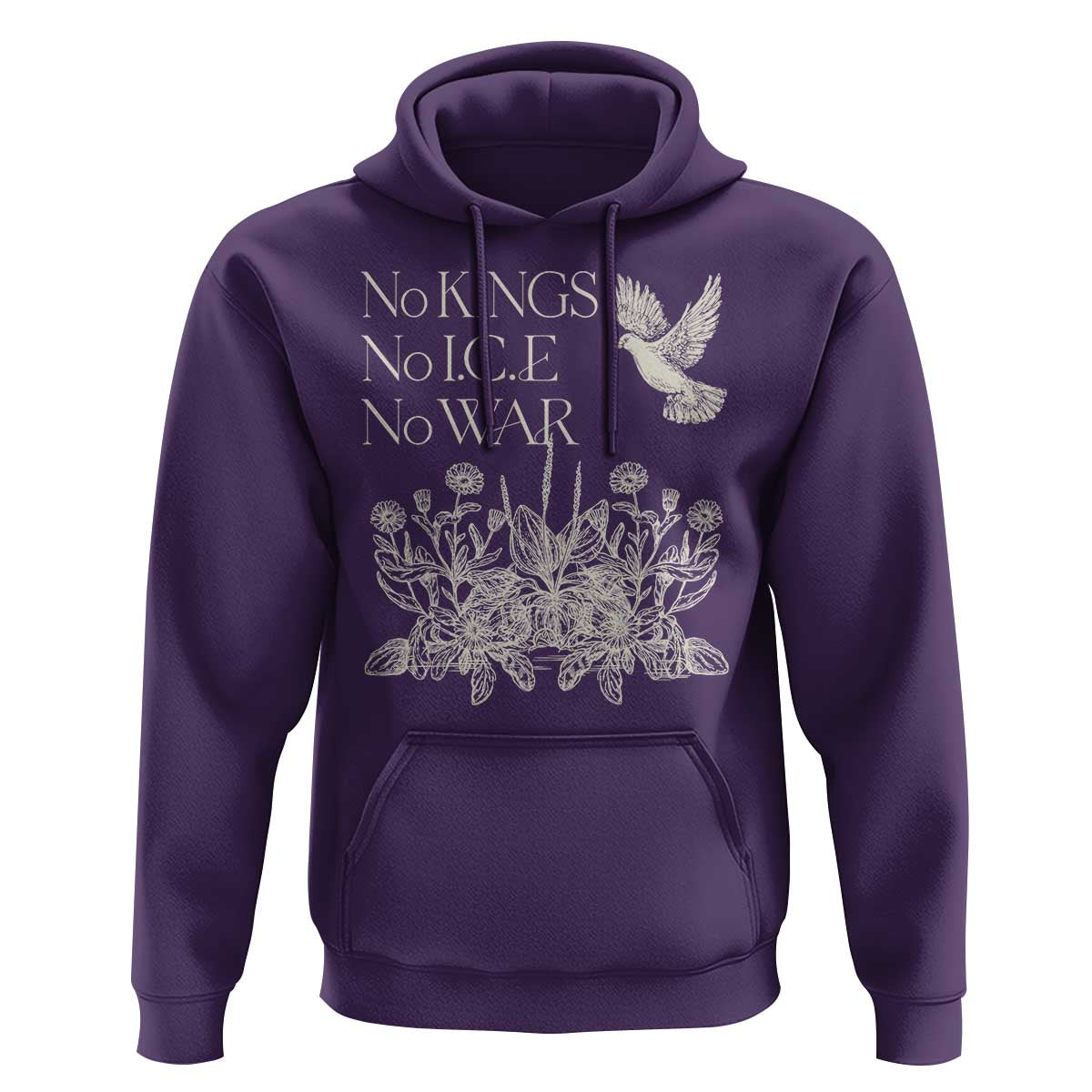 No Wars No Ice No Kings Botanical Dove Hoodie Peace Symbol Anti War Human Rights Protest