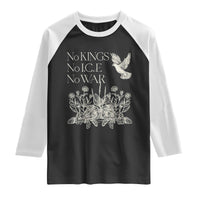 No Wars No Ice No Kings Botanical Dove Raglan Shirt Peace Symbol Anti War Human Rights Protest