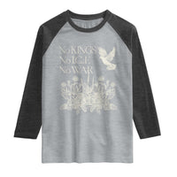 No Wars No Ice No Kings Botanical Dove Raglan Shirt Peace Symbol Anti War Human Rights Protest