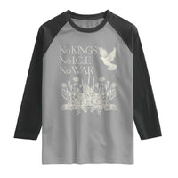 No Wars No Ice No Kings Botanical Dove Raglan Shirt Peace Symbol Anti War Human Rights Protest