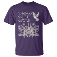 No Wars No Ice No Kings Botanical Dove T Shirt Peace Symbol Anti War Human Rights Protest