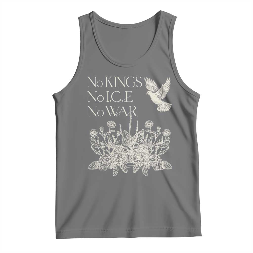 No Wars No Ice No Kings Botanical Dove Tank Top Peace Symbol Anti War Human Rights Protest