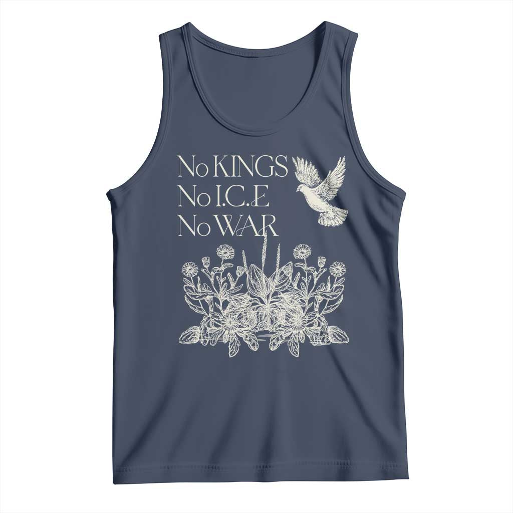 No Wars No Ice No Kings Botanical Dove Tank Top Peace Symbol Anti War Human Rights Protest