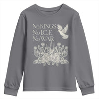 No Wars No Ice No Kings Botanical Dove Youth Sweatshirt Peace Symbol Anti War Human Rights Protest