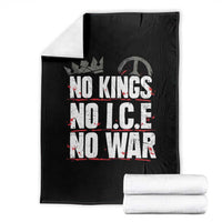 No Kings No Wars No Ice Protest Distressed Throw Blanket No Crown Just Peace Anti War Freedom Supporters