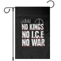 No Kings No Wars No Ice Protest Distressed Garden Flag No Crown Just Peace Anti War Freedom Supporters