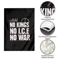 No Kings No Wars No Ice Protest Distressed Garden Flag No Crown Just Peace Anti War Freedom Supporters