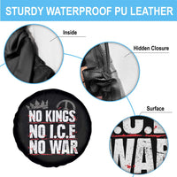 No Kings No Wars No Ice Protest Distressed Spare Tire Cover No Crown Just Peace Anti War Freedom Supporters