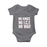 No Kings No Wars No Ice Protest Distressed Baby Onesie No Crown Just Peace Anti War Freedom Supporters