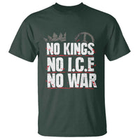 No Kings No Wars No Ice Protest Distressed T Shirt No Crown Just Peace Anti War Freedom Supporters