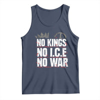No Kings No Wars No Ice Protest Distressed Tank Top No Crown Just Peace Anti War Freedom Supporters