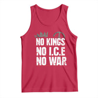 No Kings No Wars No Ice Protest Distressed Tank Top No Crown Just Peace Anti War Freedom Supporters