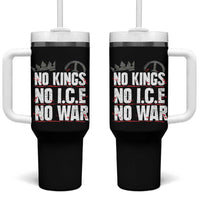 No Kings No Wars No Ice Protest Distressed Tumbler With Handle No Crown Just Peace Anti War Freedom Supporters