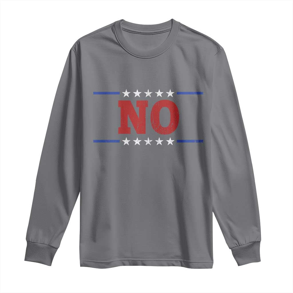 No Protest Patriotic Long Sleeve Shirt Red White Blue Freedom Political Satire