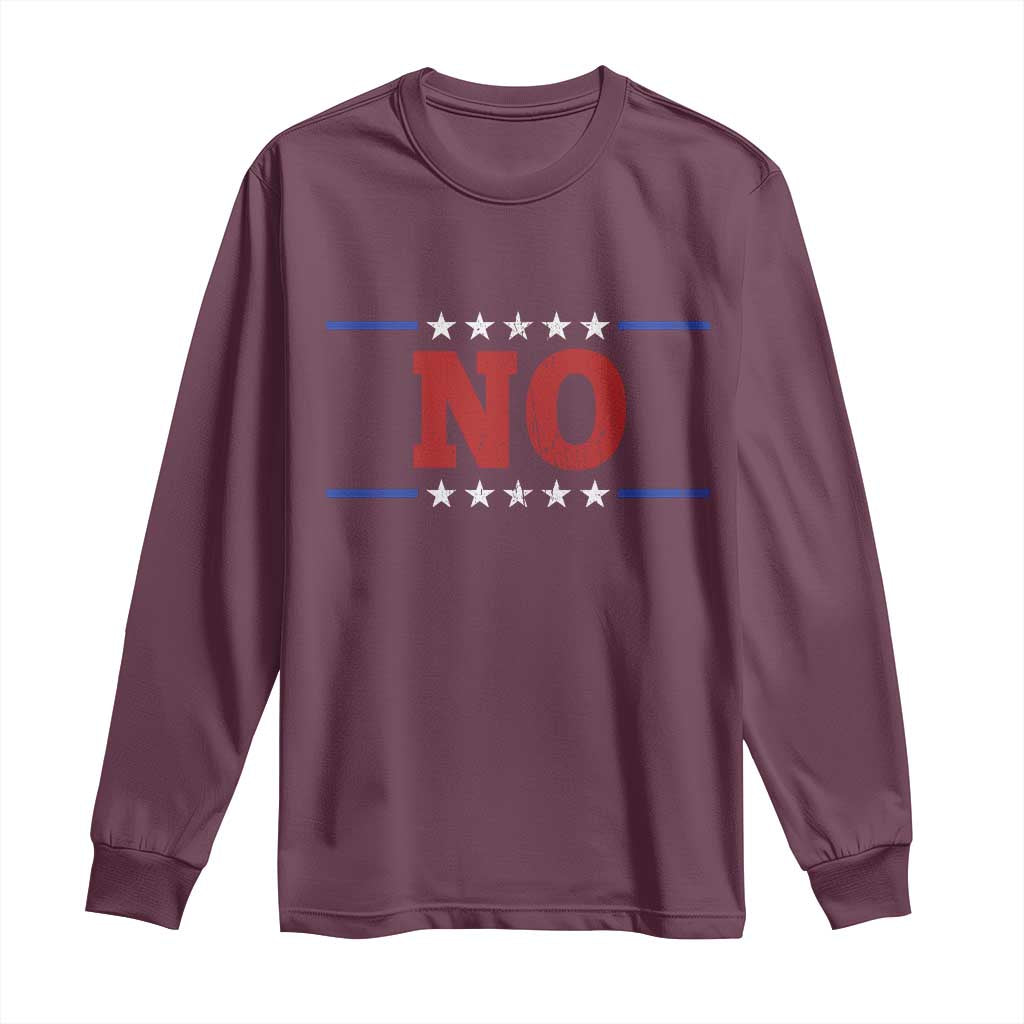 No Protest Patriotic Long Sleeve Shirt Red White Blue Freedom Political Satire