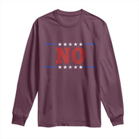 No Protest Patriotic Long Sleeve Shirt Red White Blue Freedom Political Satire
